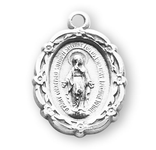 Sterling Silver Oval Miraculous Medal