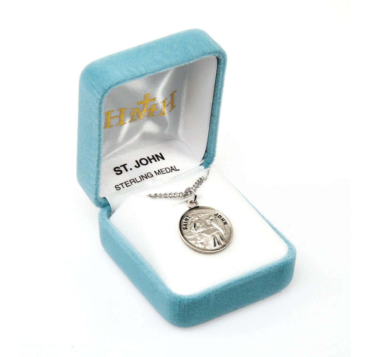 Patron Saint John the Evangelist Round Sterling Silver Medal