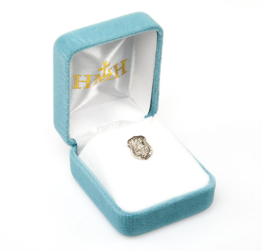 Sterling Silver St. Michael "Police Badge" Lapel Pin