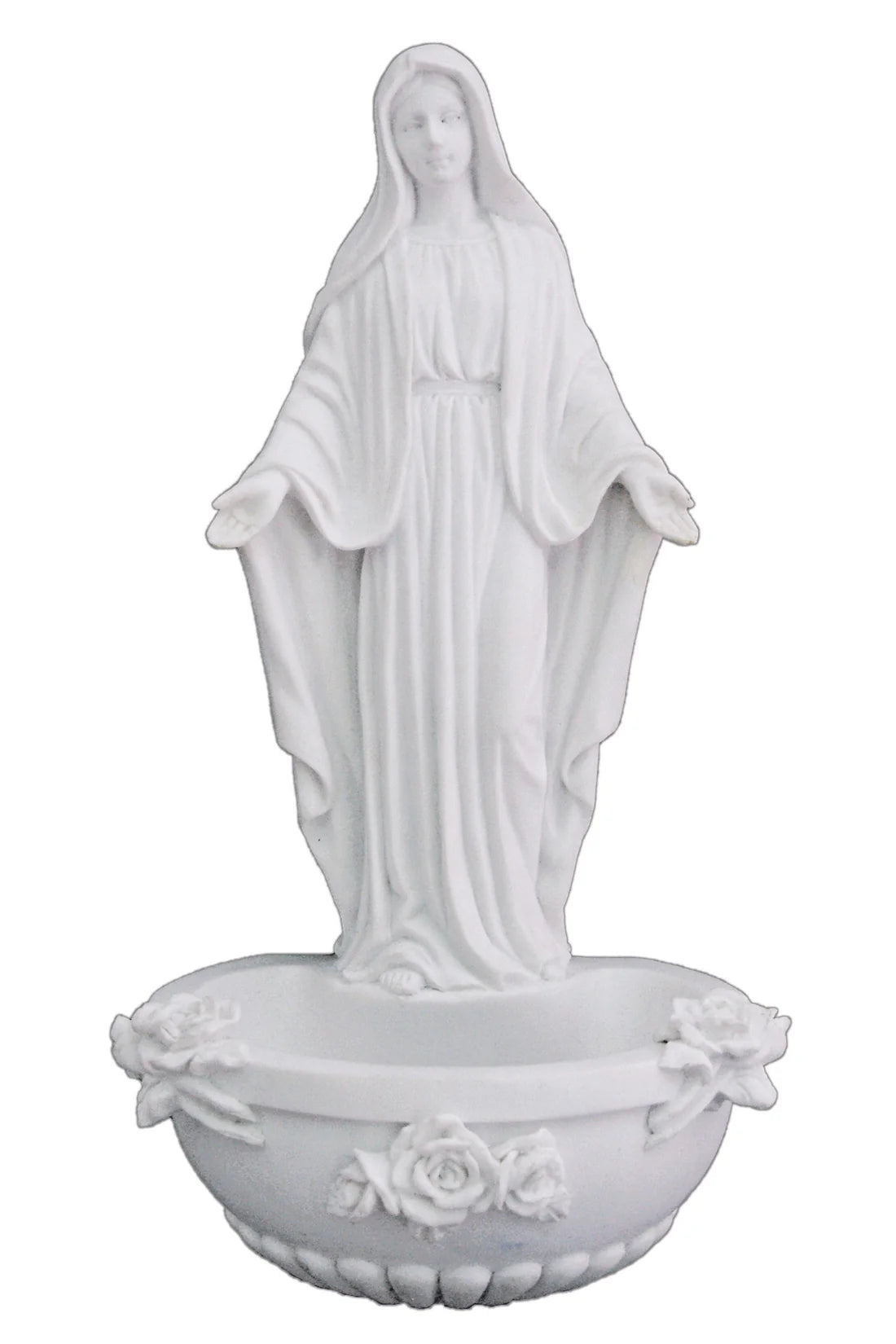 Our Lady of Grace Holy Water Font | 7-1/2" | Multiple Finishes Available