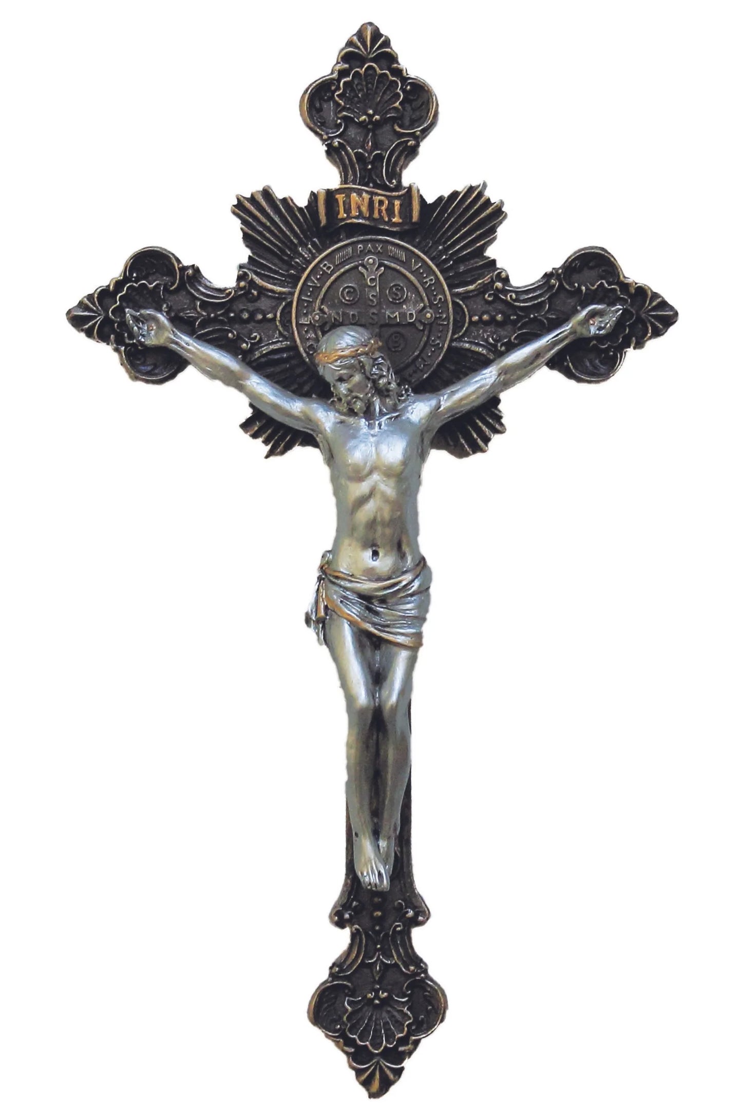 14" St. Benedict Crucifix | Bronze & Pewter