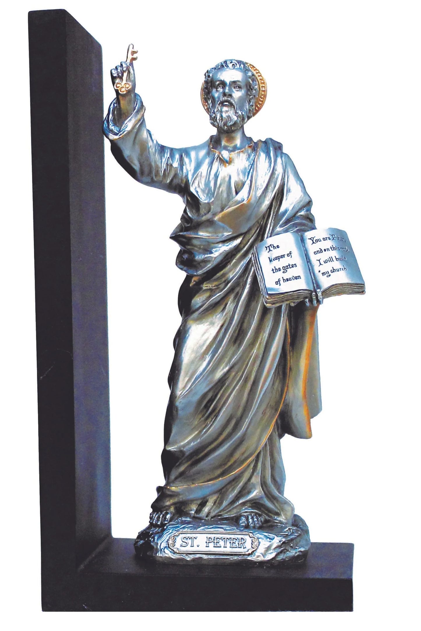 9.5" St. Peter Bookend | Pewter Finish