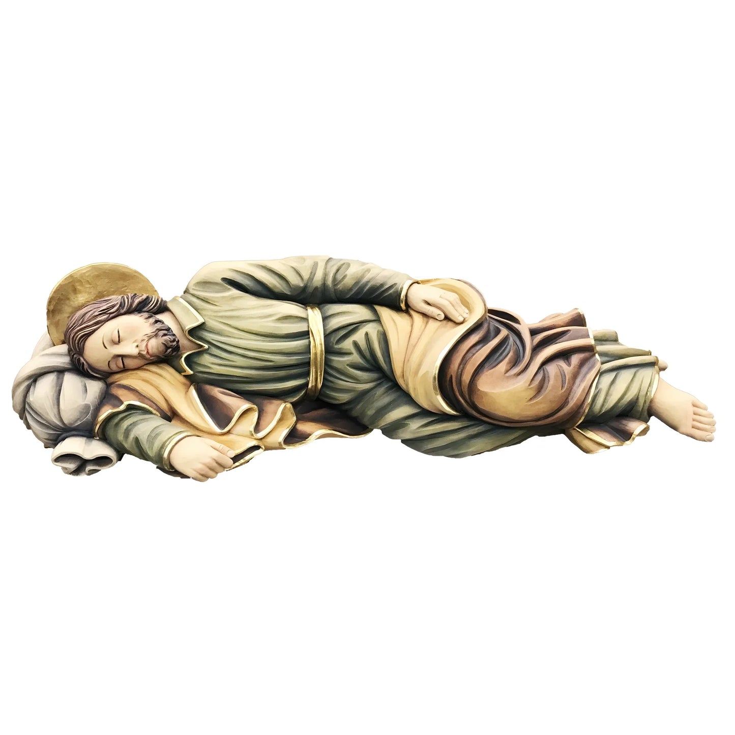 Sleeping Saint Joseph Wood Carved Figure