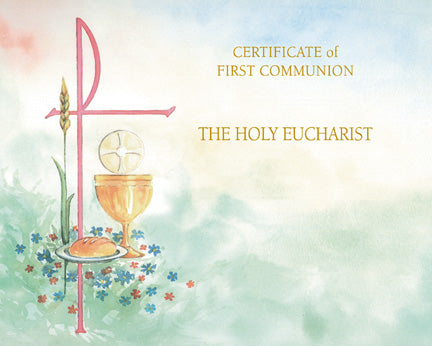 Blank Watercolor First Communion Certificates | Box of 50