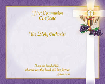 Inspirational First Communion Certificates | Box of 50