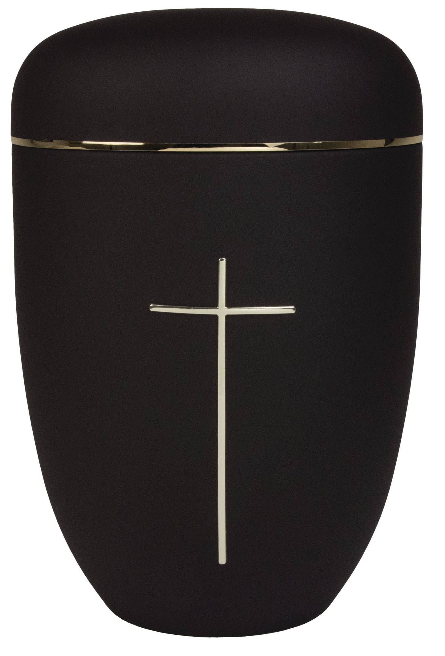 10 1/2" Black with Cross Cremation Urn | Steel