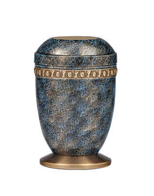 10 1/2" Blue Mesh Memorial Urn | Copper/Brass