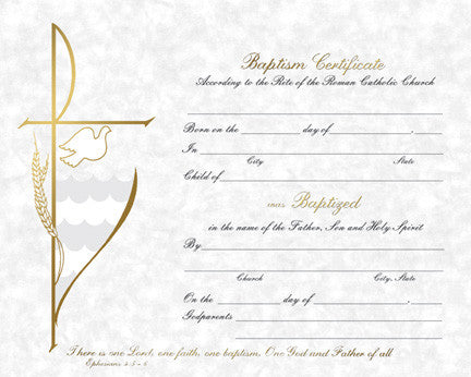 Traditional Baptism Certificates | Box of 50
