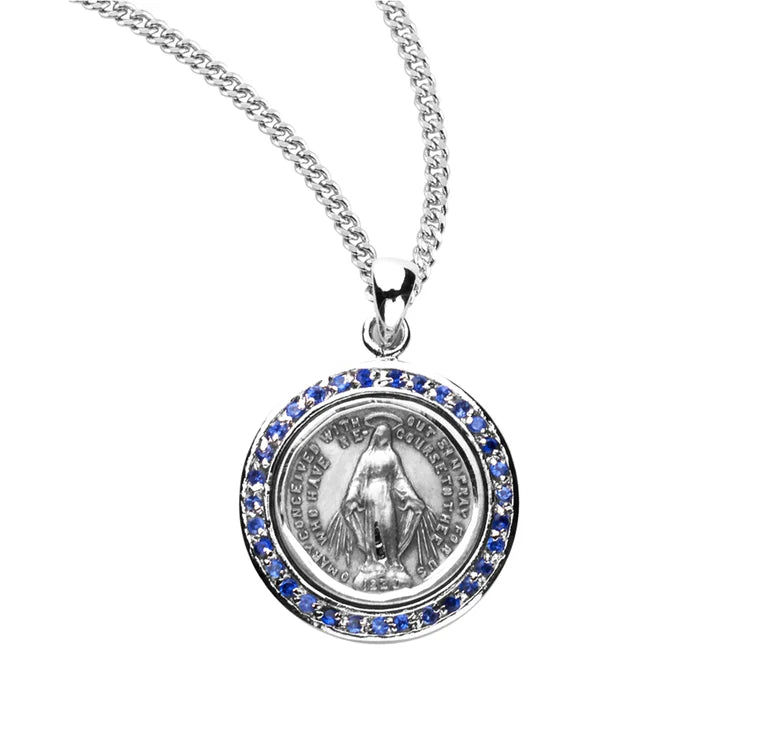 Sterling Silver Round Miraculous Sapphire Cubic Zirconia