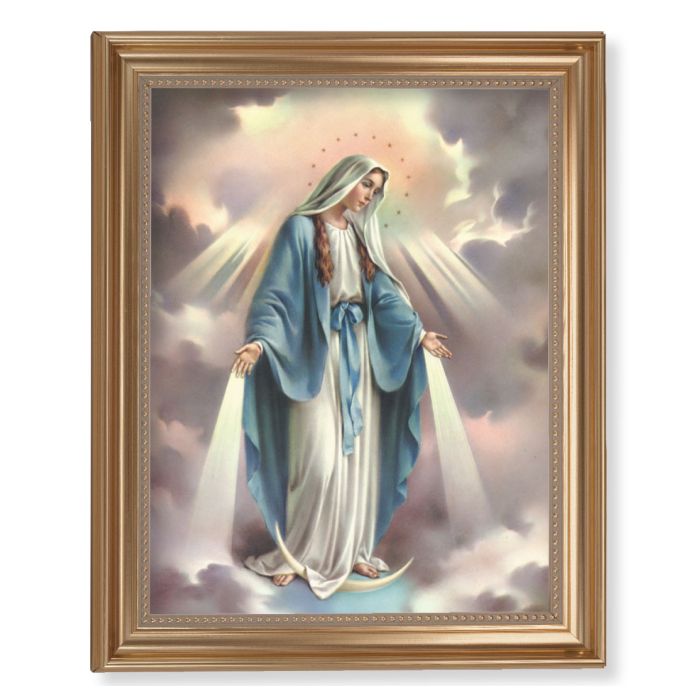 Gold Leaf Antique Finished Frame with Our Lady of Grace