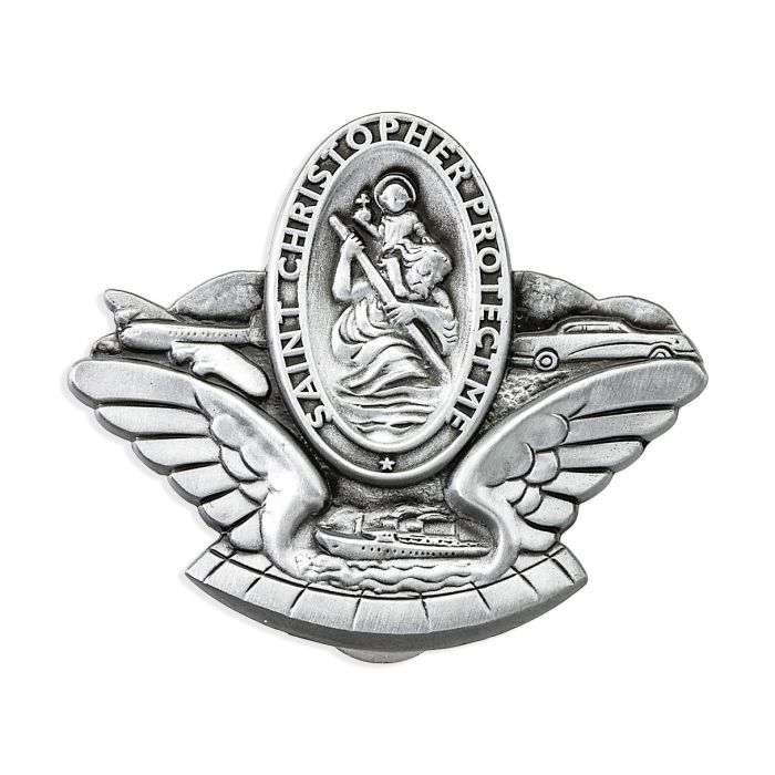 Saint Christopher Wings Auto Visor Clip