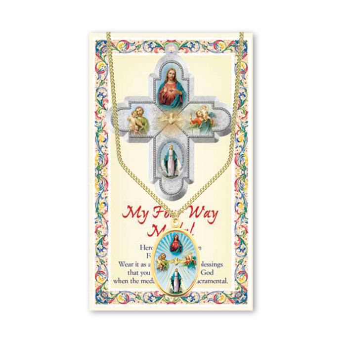 Epoxied Medal on Chain with Prayer