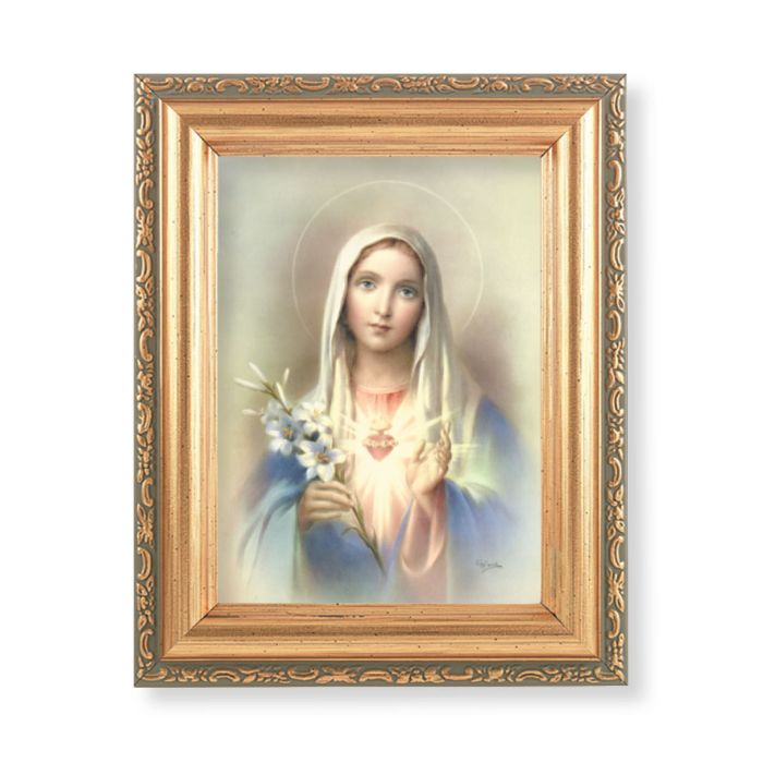 Antique Gold Frame with an Immaculate Heart of Mary Print