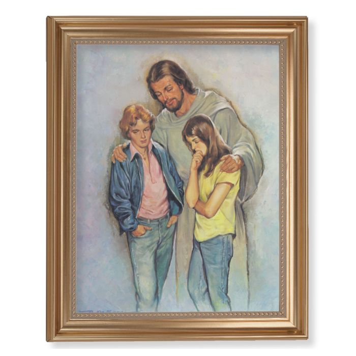 Gold Leaf Antique Finished Frame with The Comforter