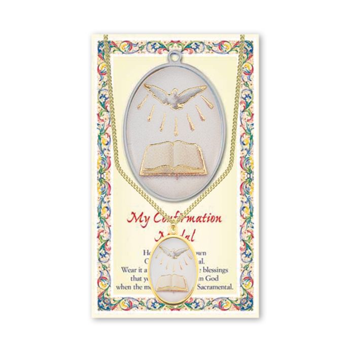 Epoxied Medal on Chain with Prayer