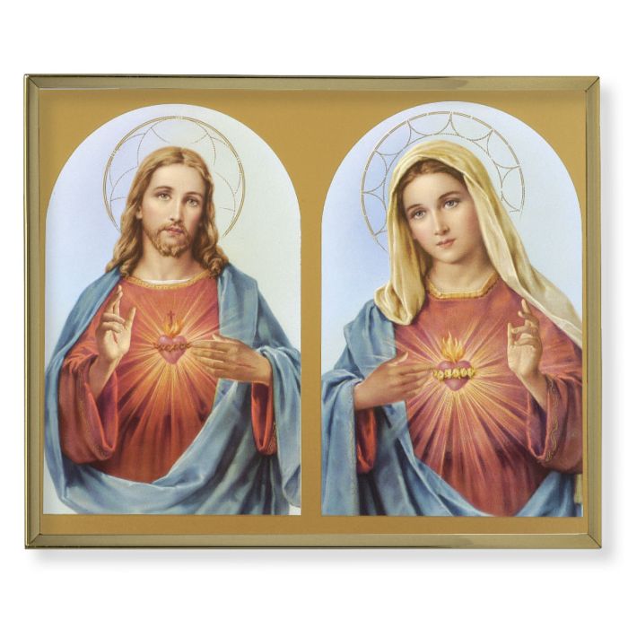Gold Plaque Frame with a Sacred Hearts Print