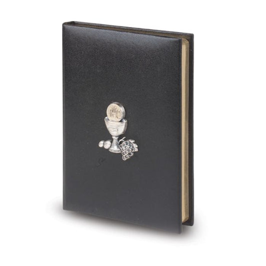 White Blessed Trinity Missal with Silver Finish Communion Chalice Symbol