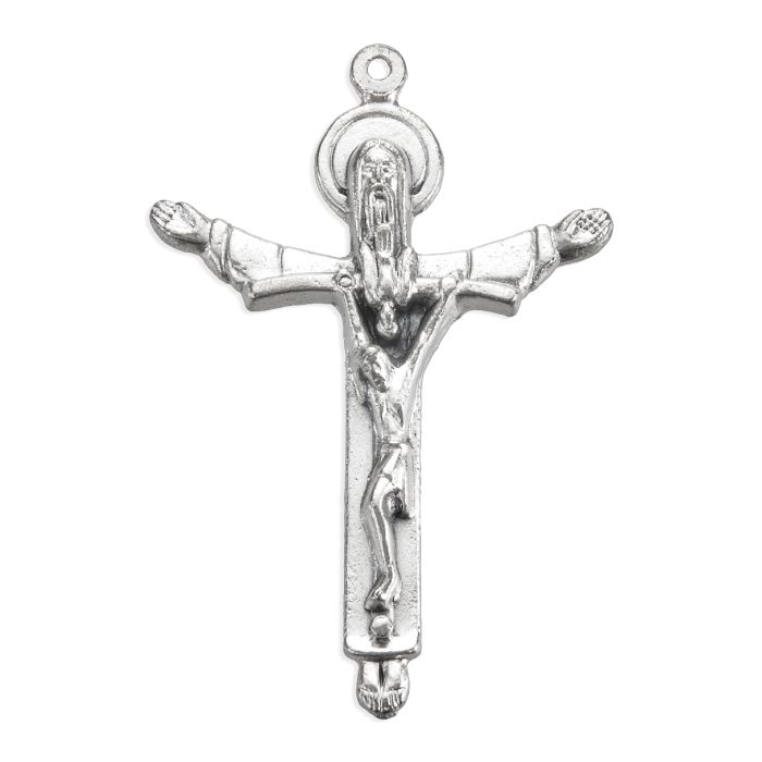 Antiqued Silver Oxidized Trinity Crucifix