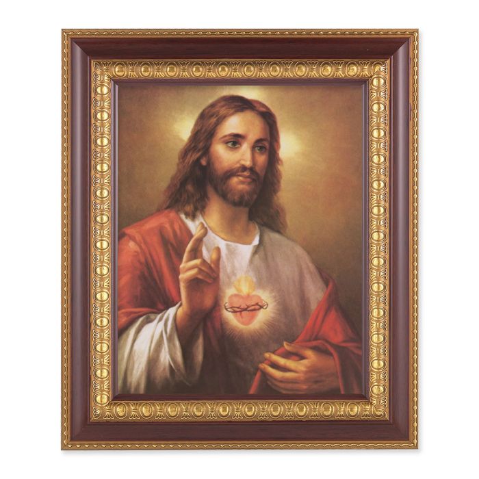 Cherry Frame with Gold Trim The Sacred Heart Print