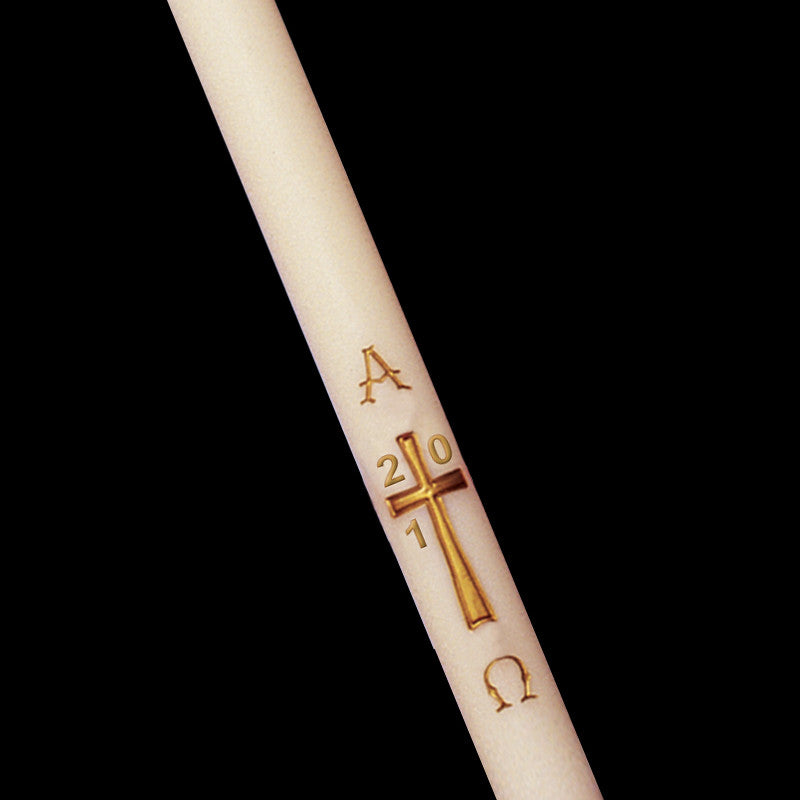 Simple Cross Beeswax Paschal Candle