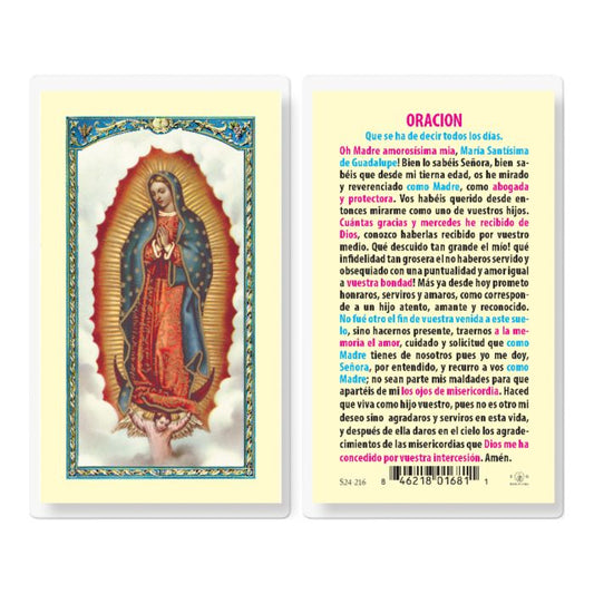 Prayer to Our Lady of Guadalupe Holy Card