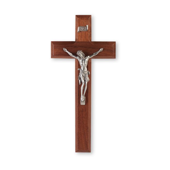 10" Walnut Wood Crucifix