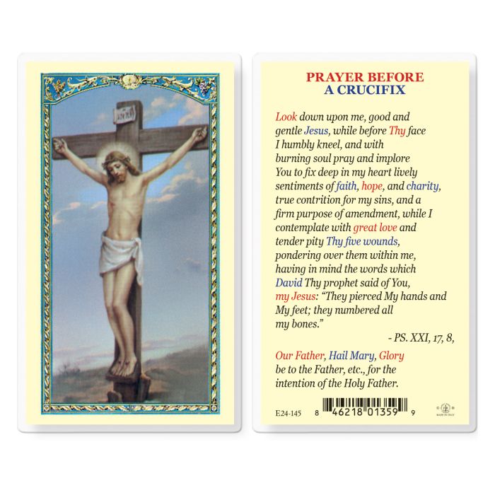 Prayer Before a Crucifix Holy Card