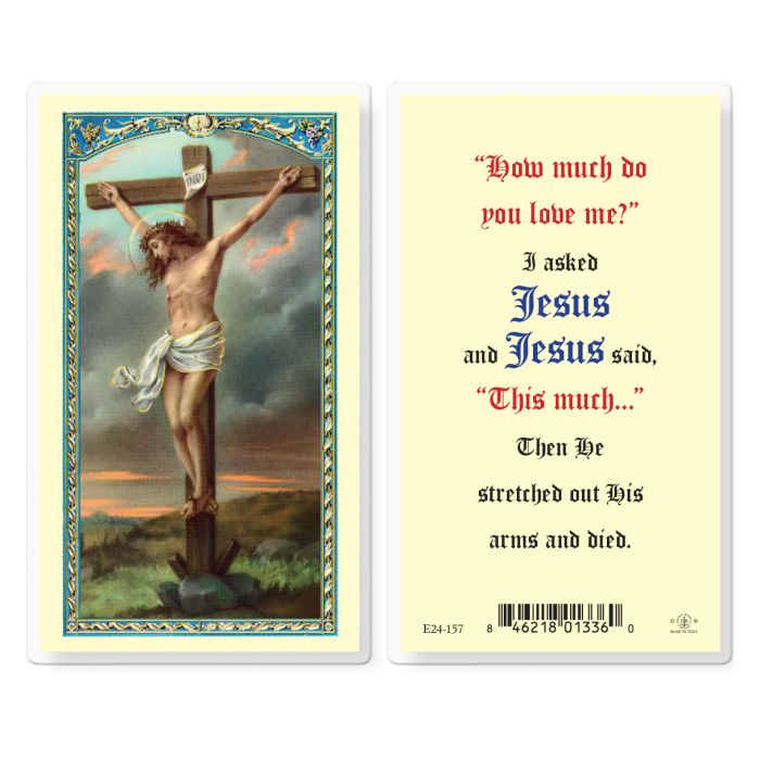 I Asked Jesus Crucifixion Holy Card