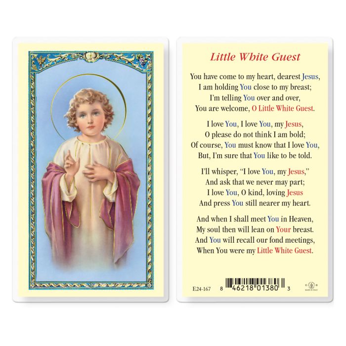 Little White Guest Christ Child Holy Card