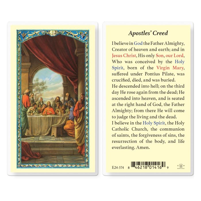 Apostles Creed Last Supper Holy Card