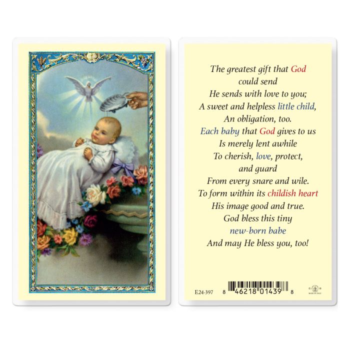 Baby's Baptismal Holy Card
