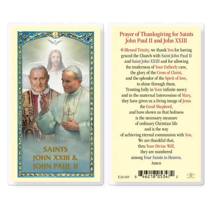 Saints John XXIII and John Paul II Holy Card