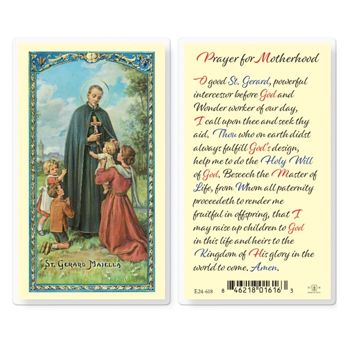Saint Gerard Motherhood Prayer Holy Card