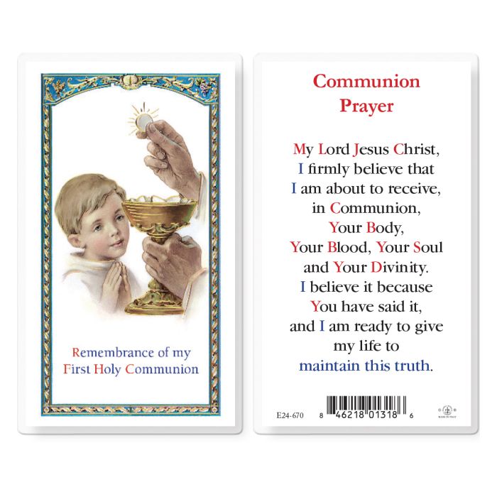 Communion Boy Holy Card
