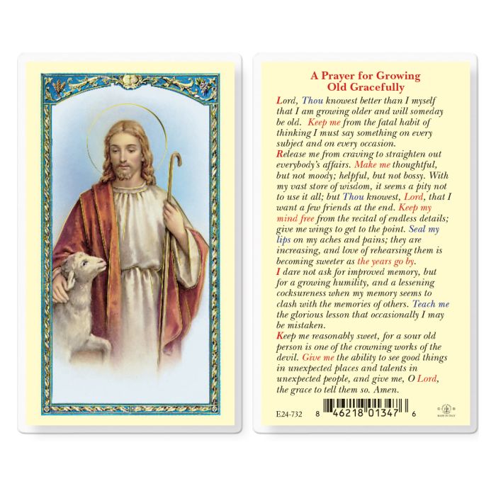 Prayer for the Growing Old Holy Card