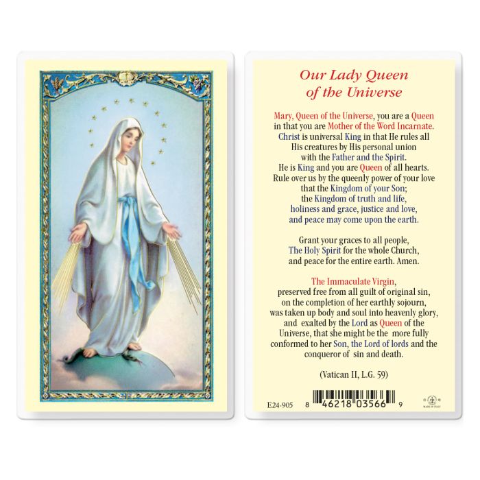 Our Lady Queen of the Universe Holy Card