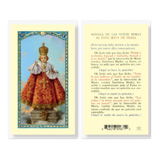 Prayer to Infant of Prague Holy Card