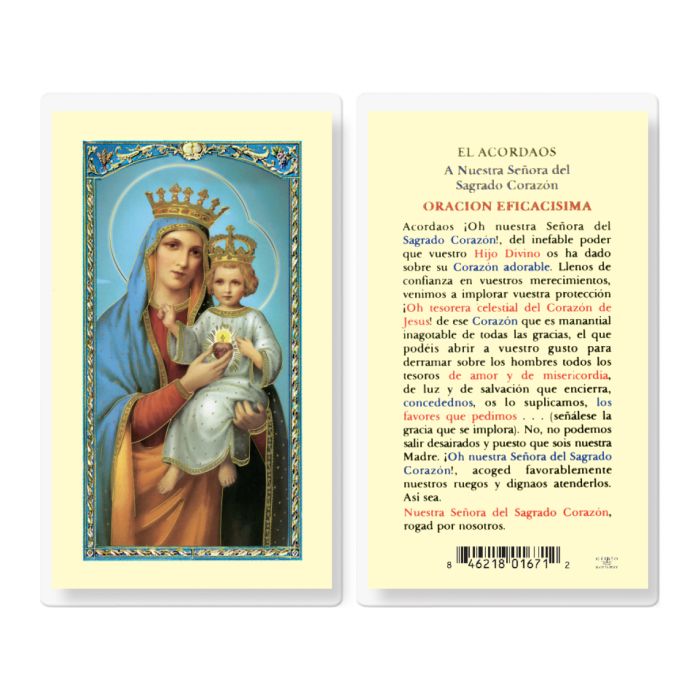 Our Lady of the Sacred Heart Holy Card