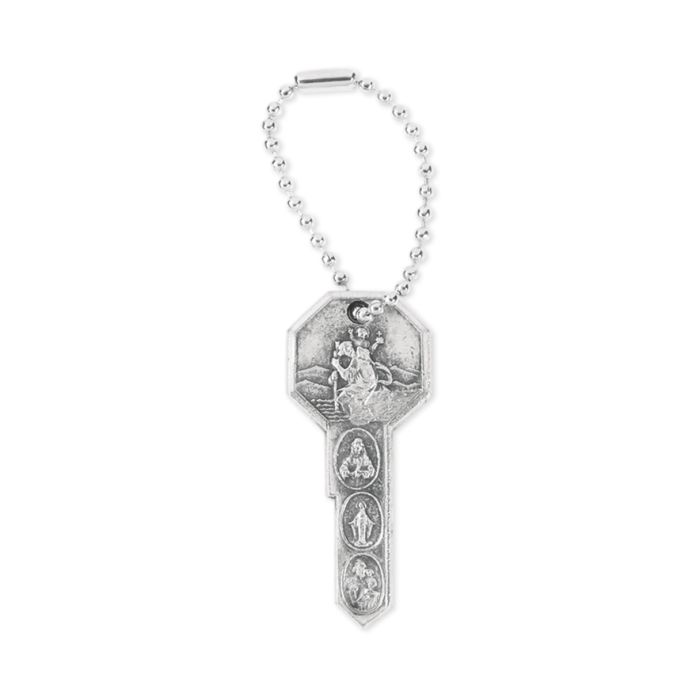 Key of Saints Keychain in Silvertone