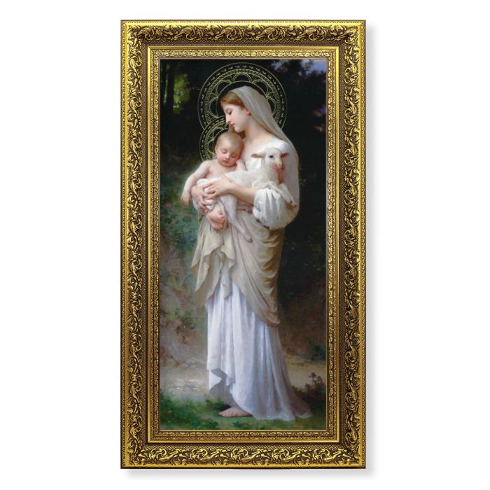 Antique Gold Leaf Frame with Bouguereau: Divine Innocence Print