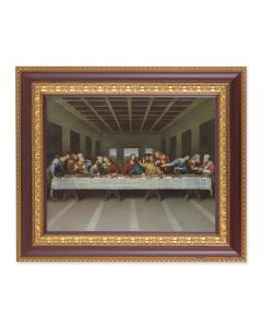 Cherry Frame with Gold Trim Last Supper Print