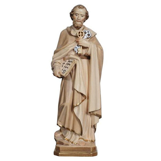 8" Saint Peter Hand Carved Statue