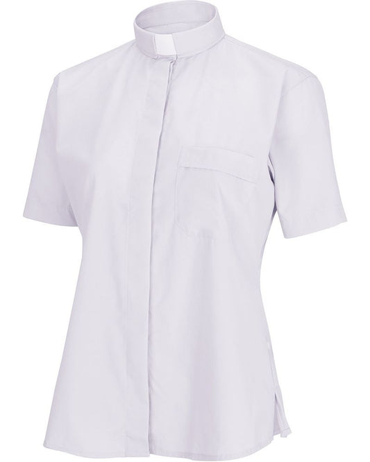 Women's Clergy Shirt | Tab Collar | Short Sleeve | White