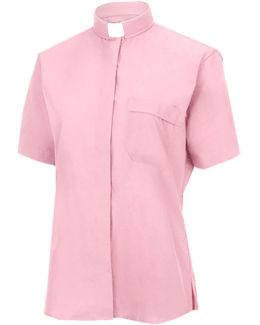 Women's Clergy Shirt | Tab Collar | Short Sleeve | Light Pink