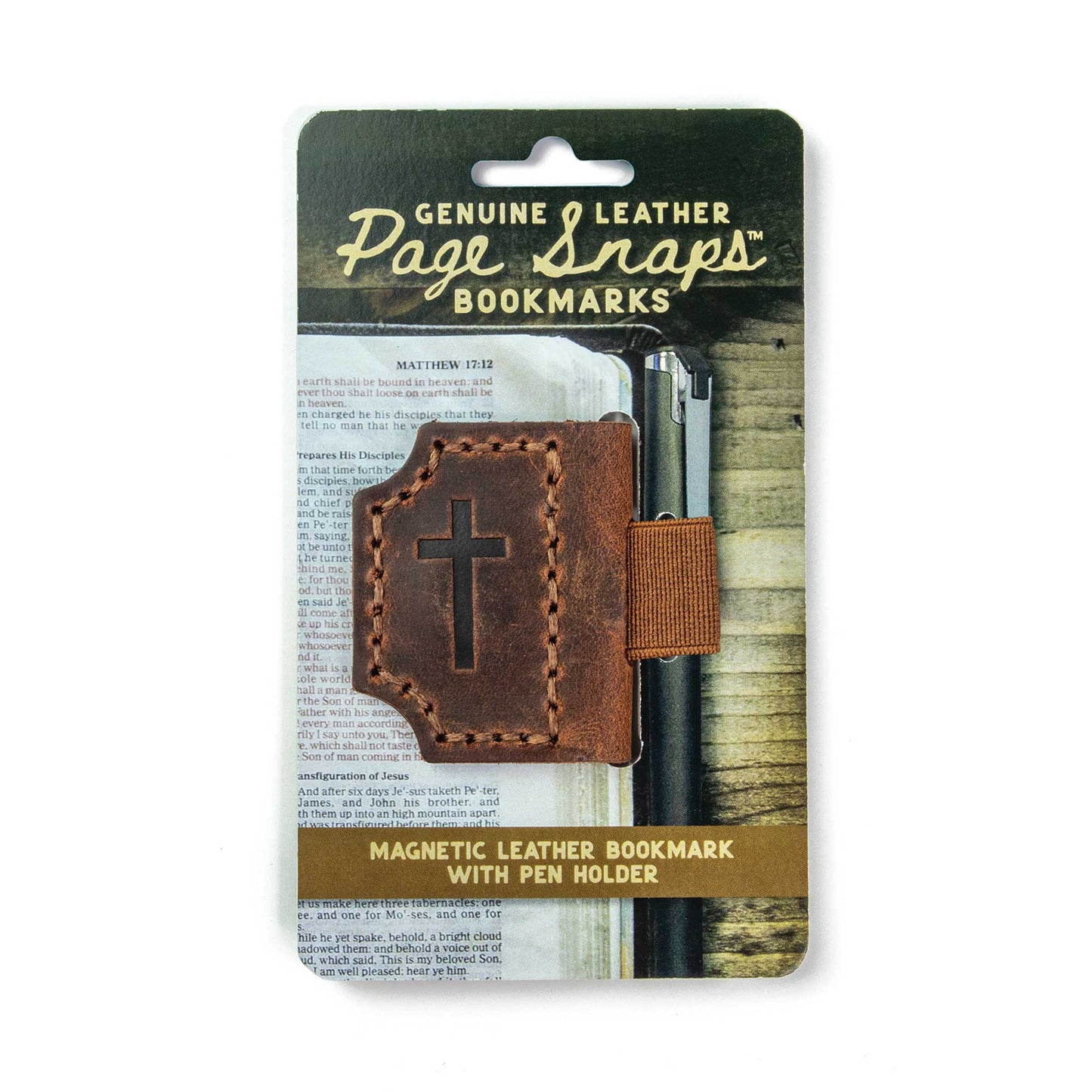 Brown Leather Magnet Bookmark