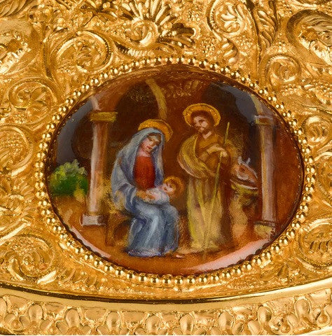 #2315 Onyx Stone & Enamel Medallion Chalice & Paten