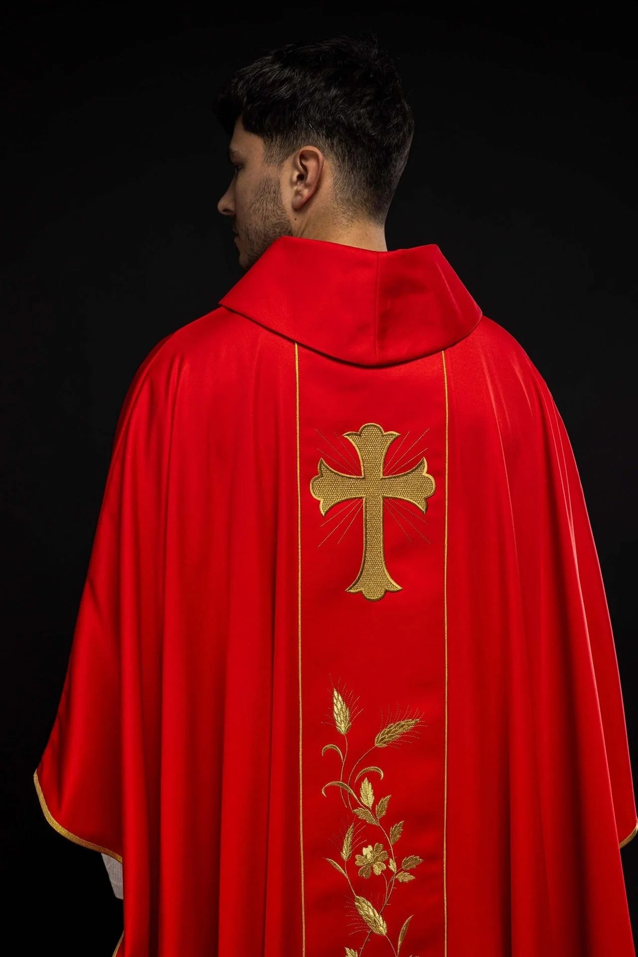 Embroidered Cross Chasuble | Red