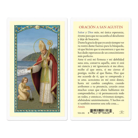 Saint Augustine Holy Card