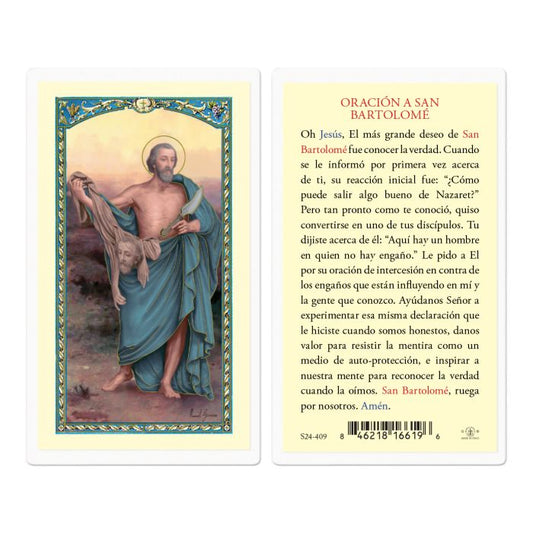 Saint Bartholomew Holy Card