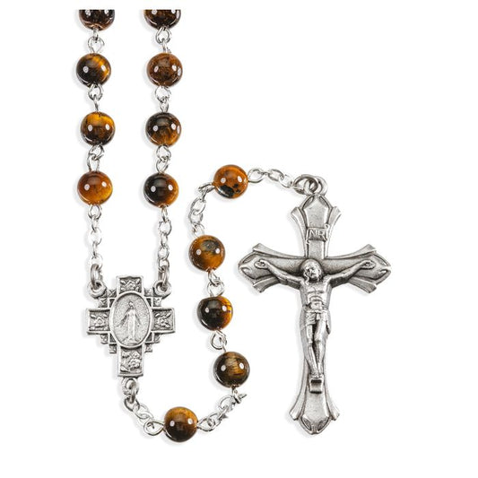 6mm Genuine Tiger Eye Stone Bead Rosary
